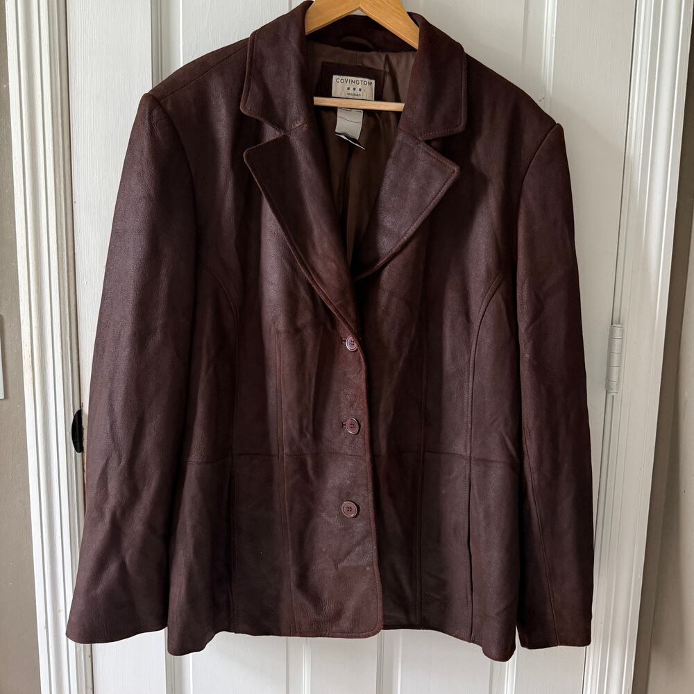 Vintage Covington Suede Barn Jacket Brown Oversized Women’s L/XL